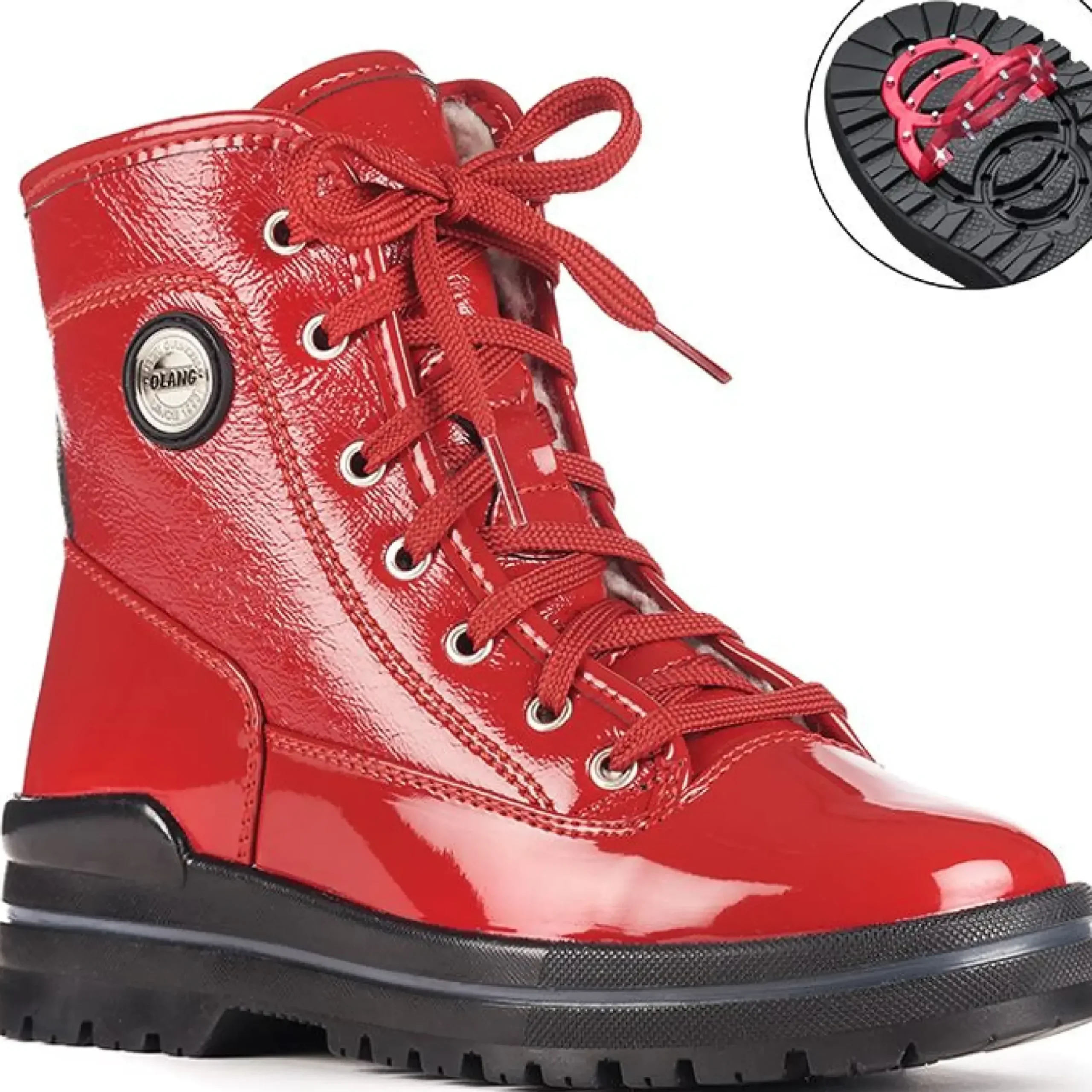 Olang Sound Red Patent Winter Boot