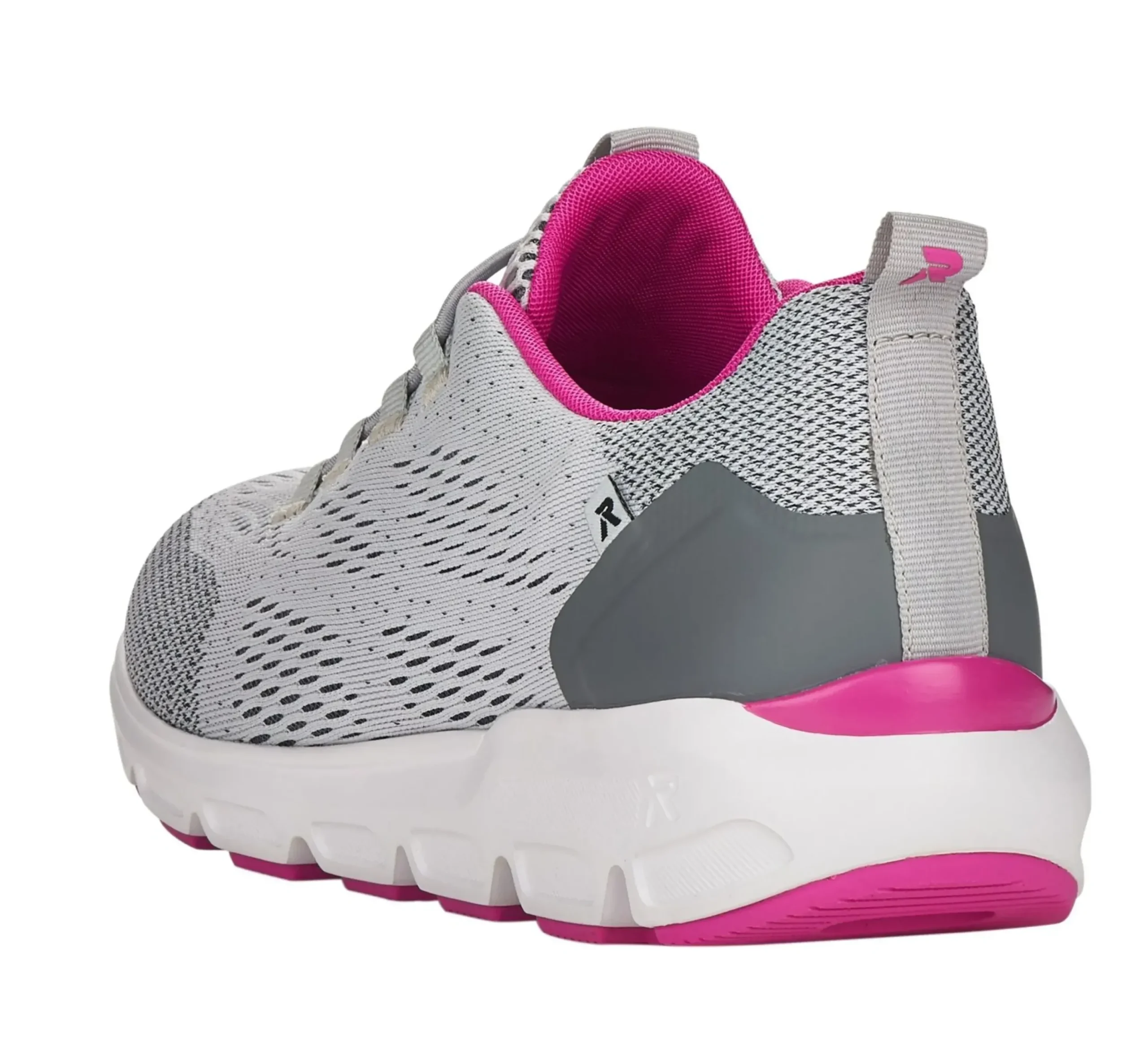 Clearance R EVOLUTION Sportec12 Grey Pink Perforated Slip-On Bungee Sneaker
