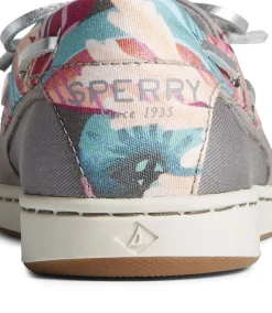 Outlet Sperry Starfish Coral Floral Grey Multicolour Boat Shoe