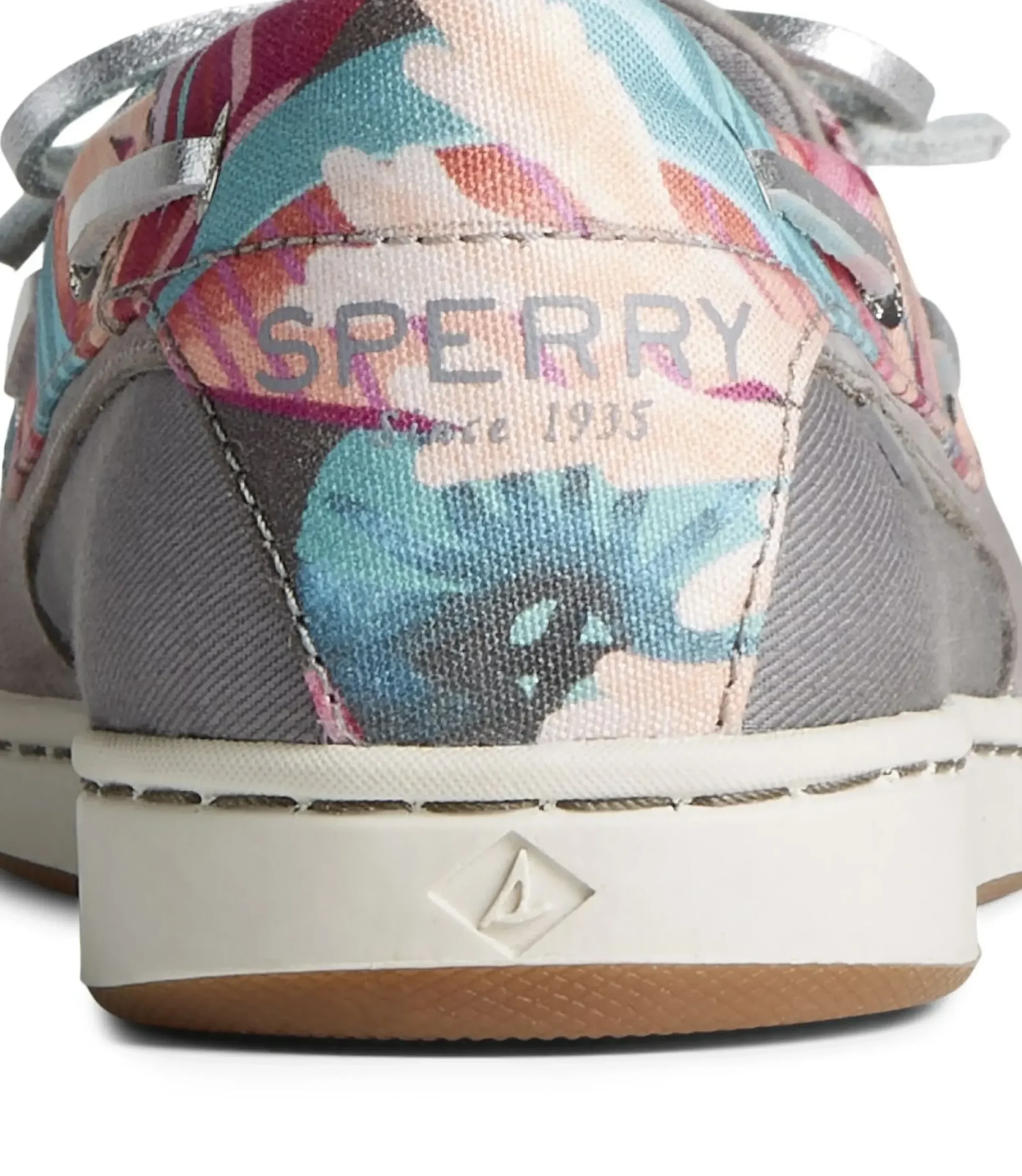 Outlet Sperry Starfish Coral Floral Grey Multicolour Boat Shoe