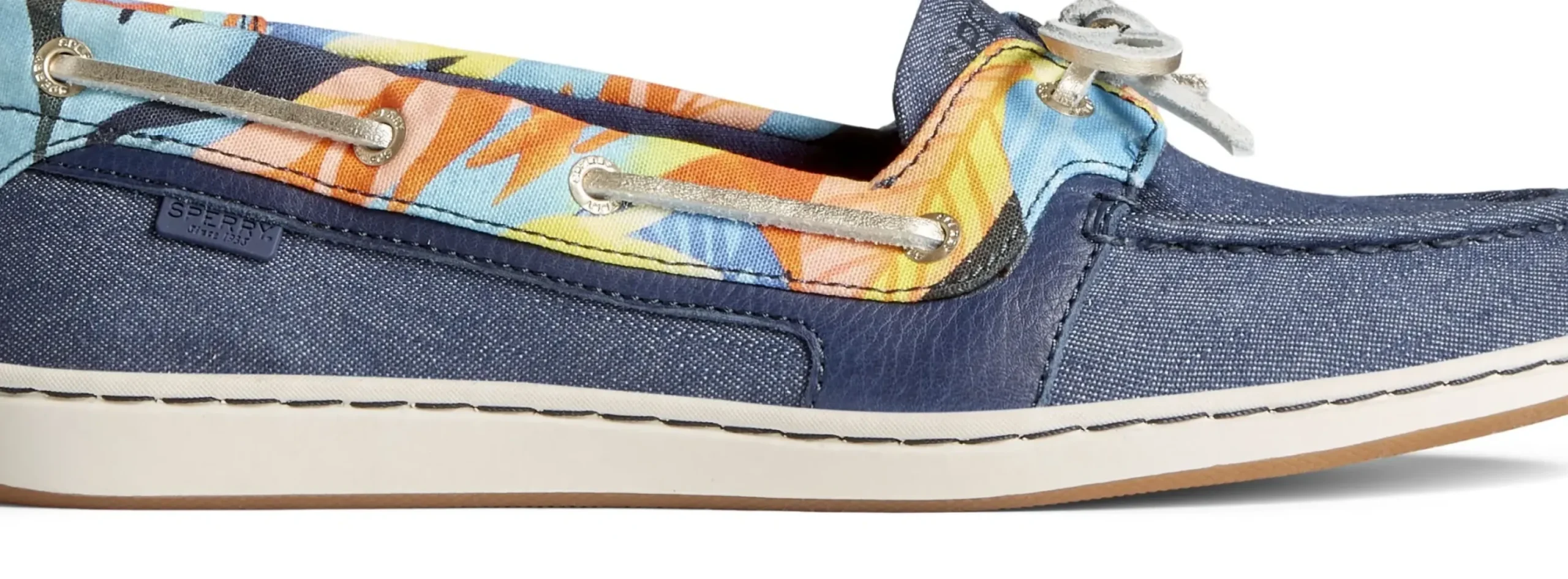 Discount Sperry Starfish Coral Floral Navy Multicolour Boat Shoe