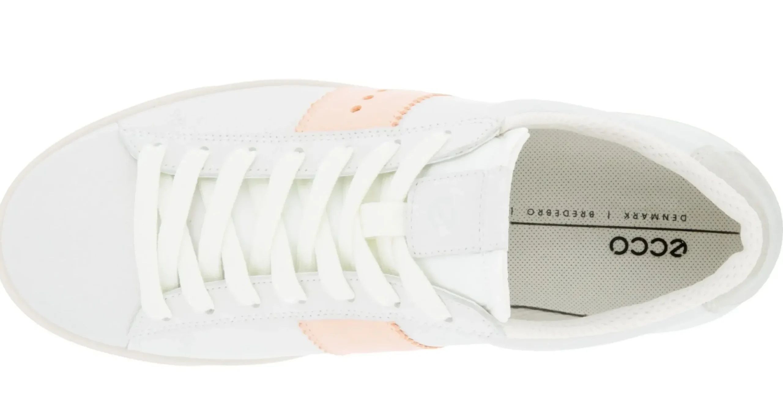 Ecco Street Lite White Peach Nectar Stripe Lace-Up Sneaker