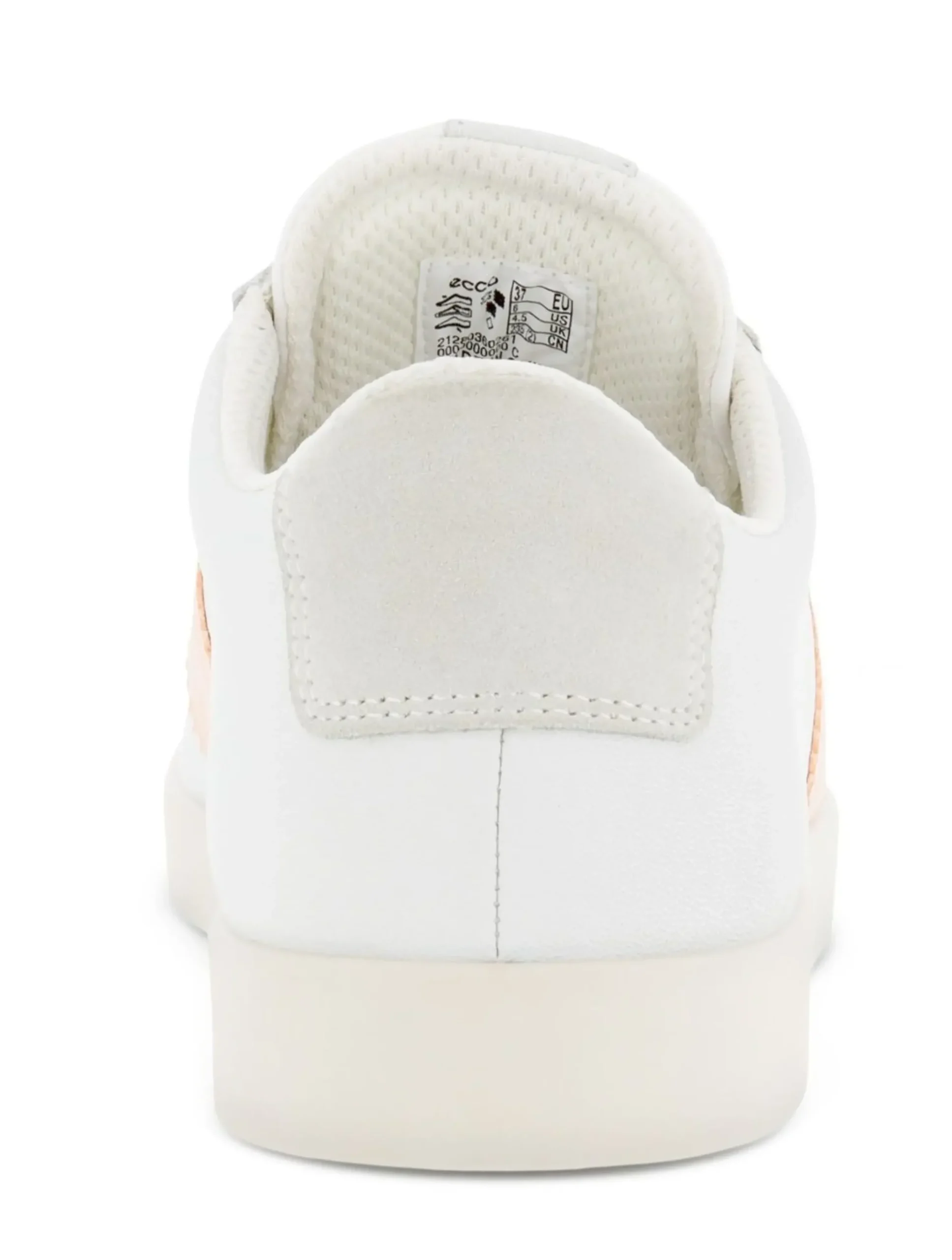 Ecco Street Lite White Peach Nectar Stripe Lace-Up Sneaker