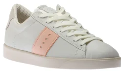 Ecco Street Lite White Peach Nectar Stripe Lace-Up Sneaker