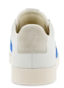 Ecco Street Lite White Regatta Blue Stripe Lace-Up Sneaker