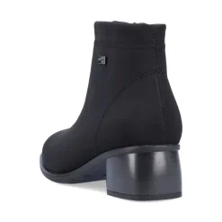 Discount Remonte Stretch Black Zipper Water-Resistant Ankle Boot
