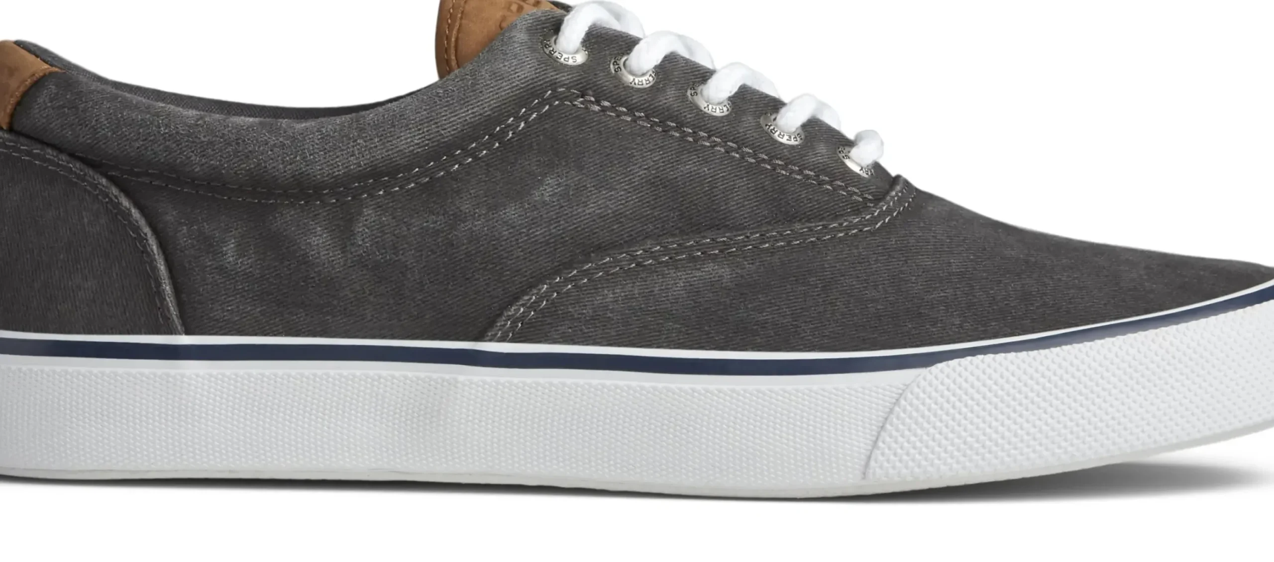 Sale Sperry Striper Ii Cvo Black Canvas Lace-Up Sneaker