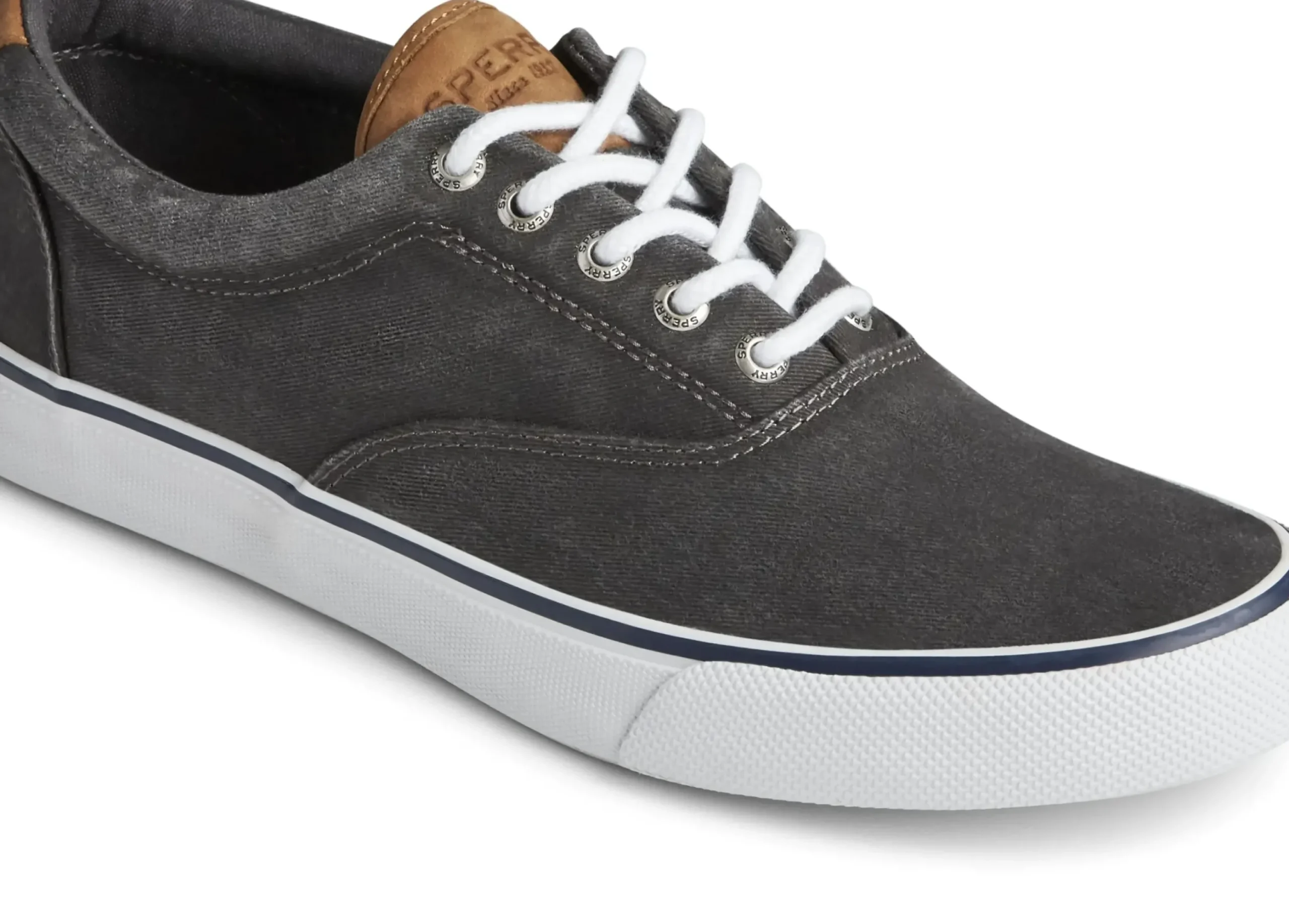 Sale Sperry Striper Ii Cvo Black Canvas Lace-Up Sneaker
