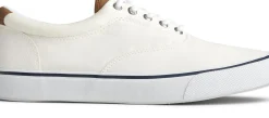 Discount Sperry Striper Ii Cvo White Canvas Lace-Up Sneaker