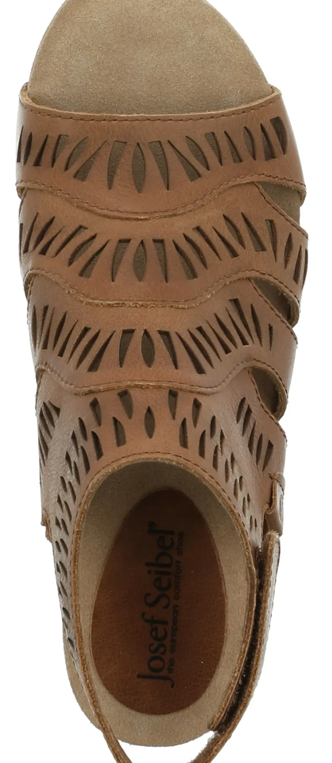 Online Josef Seibel Sunny 02 Nut Brown Perforated Cutout Leather Heel Sandal