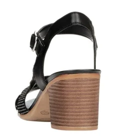 Outlet Remonte Talamon Black White Polka Dot Block Heel Sandal
