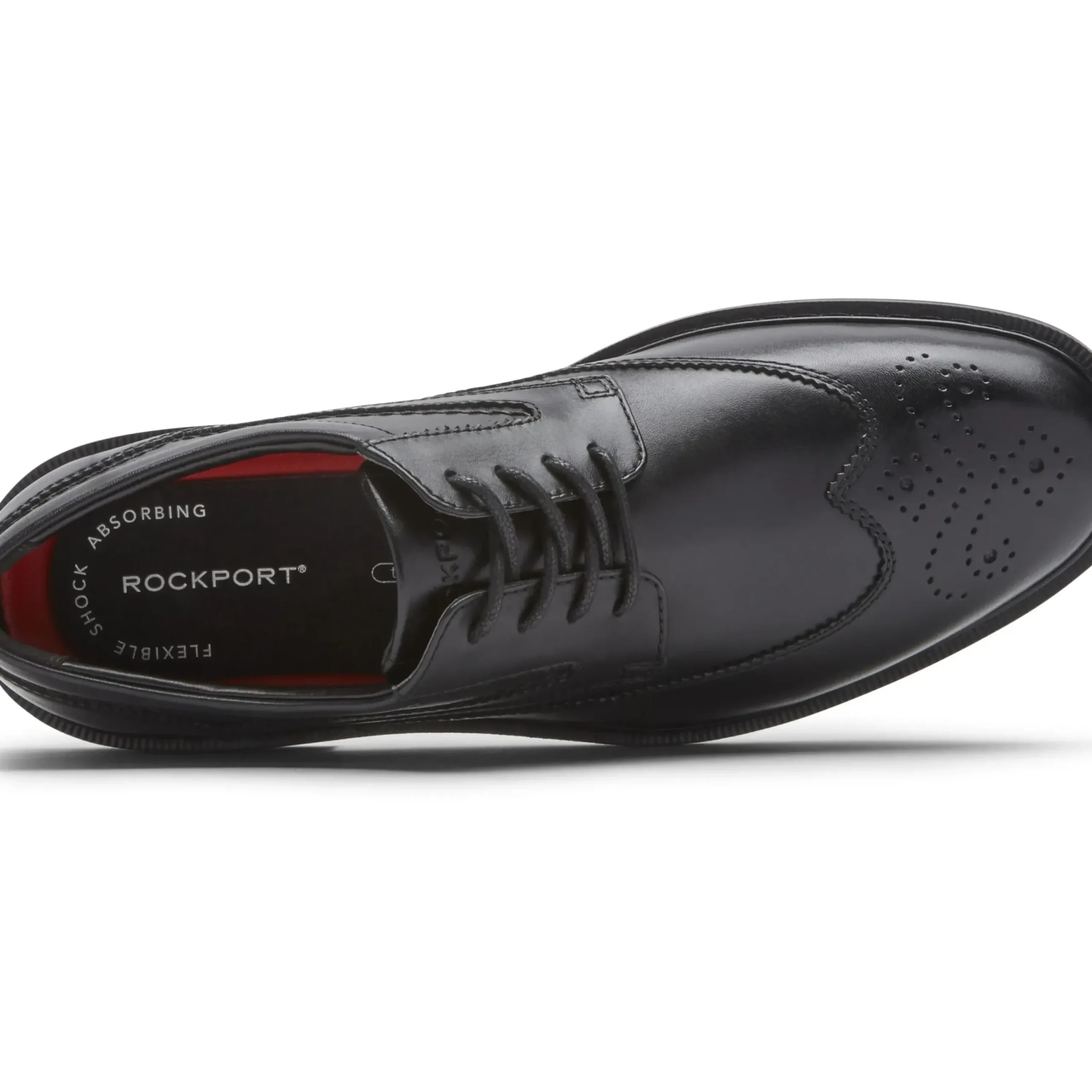 New Rockport Tanner Wingtip Black Leather Lace-Up Oxford Dress Shoe