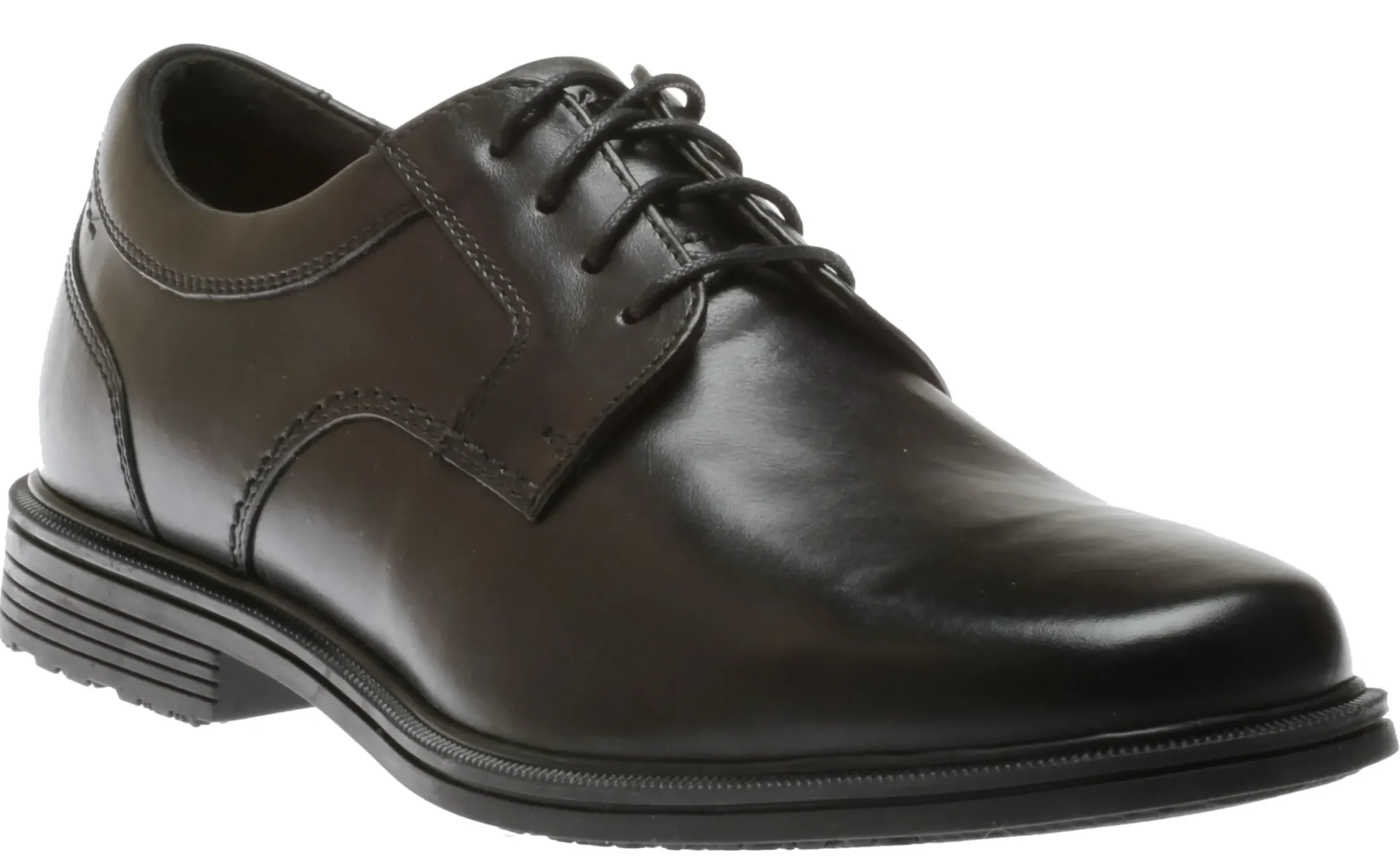 Best Rockport Taylor Black Leather Plain Toe Oxford Dress Shoe
