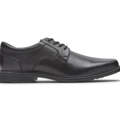 Best Rockport Taylor Black Leather Plain Toe Oxford Dress Shoe