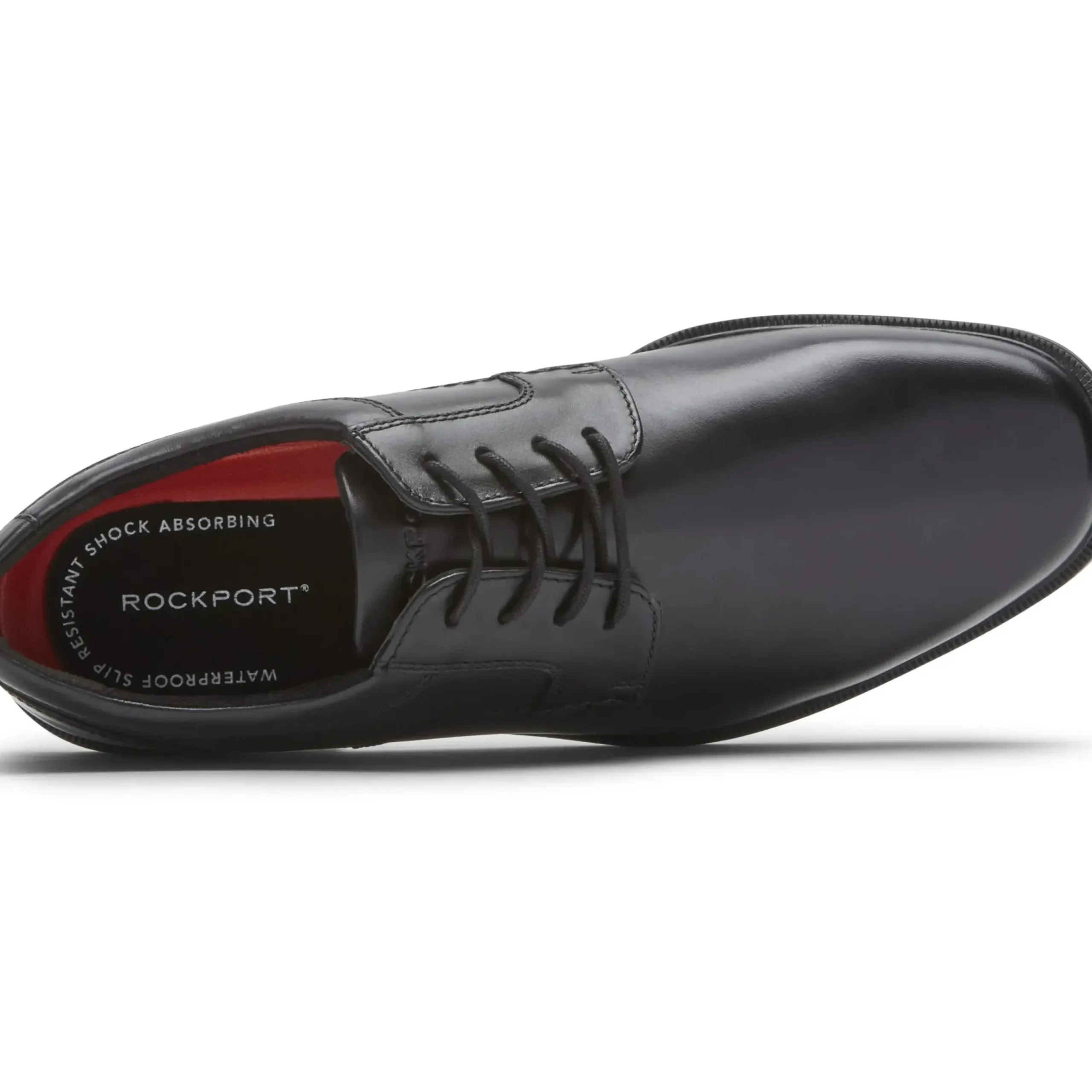 Best Rockport Taylor Black Leather Plain Toe Oxford Dress Shoe