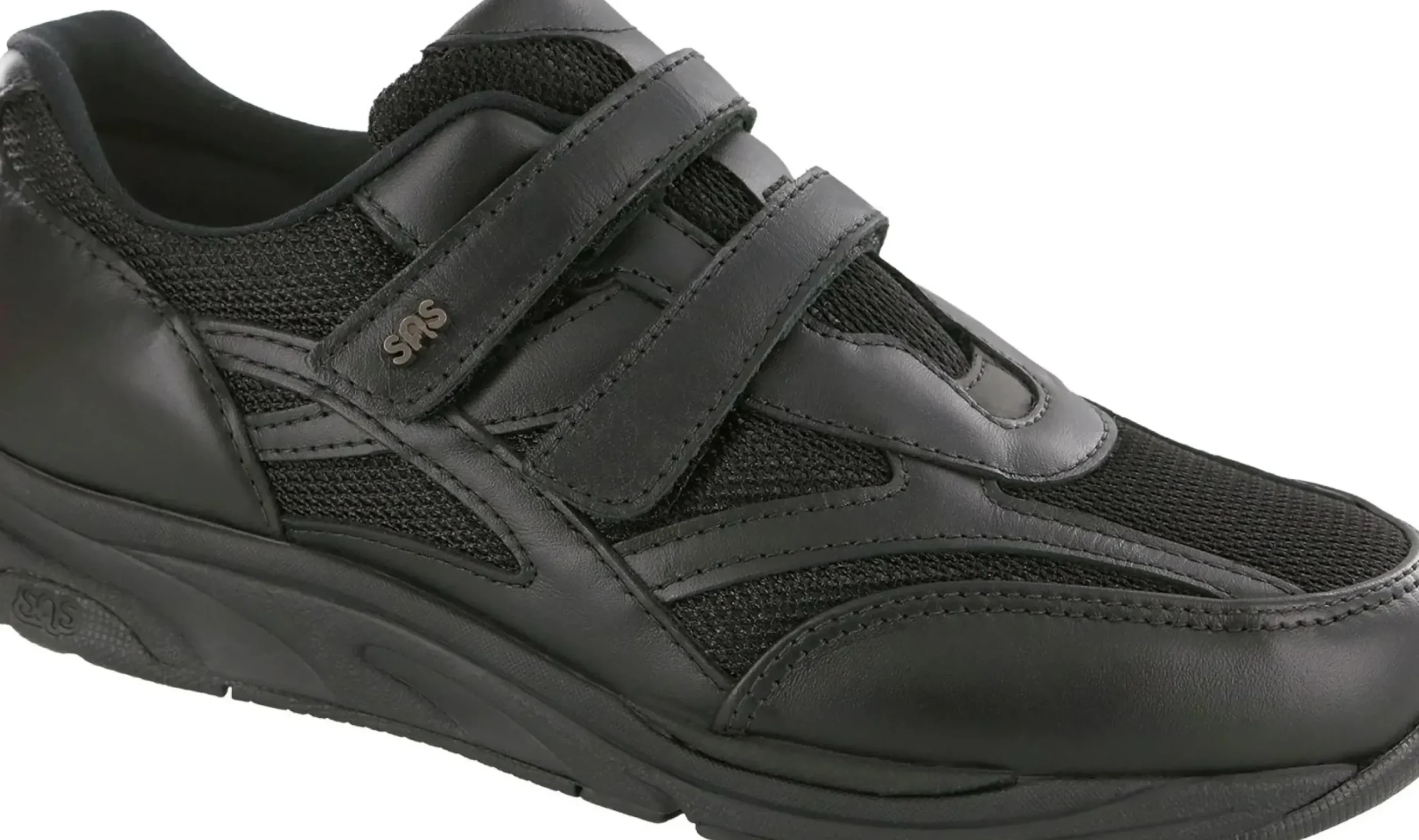 Outlet SAS Shoes Tmv Black Leather Mesh Walking Shoe