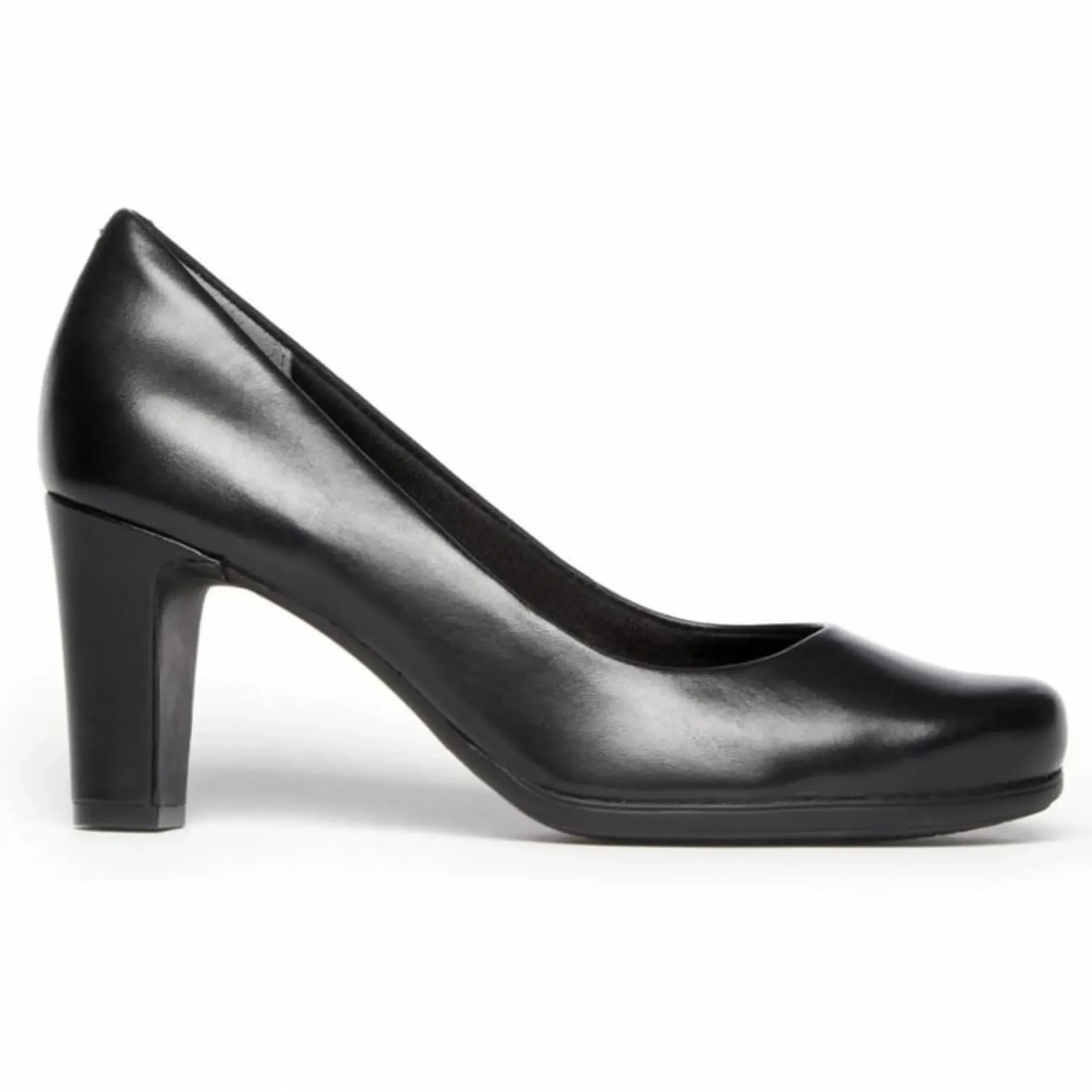 Outlet Rockport Total Motion Black Leather Heel Dress Pump