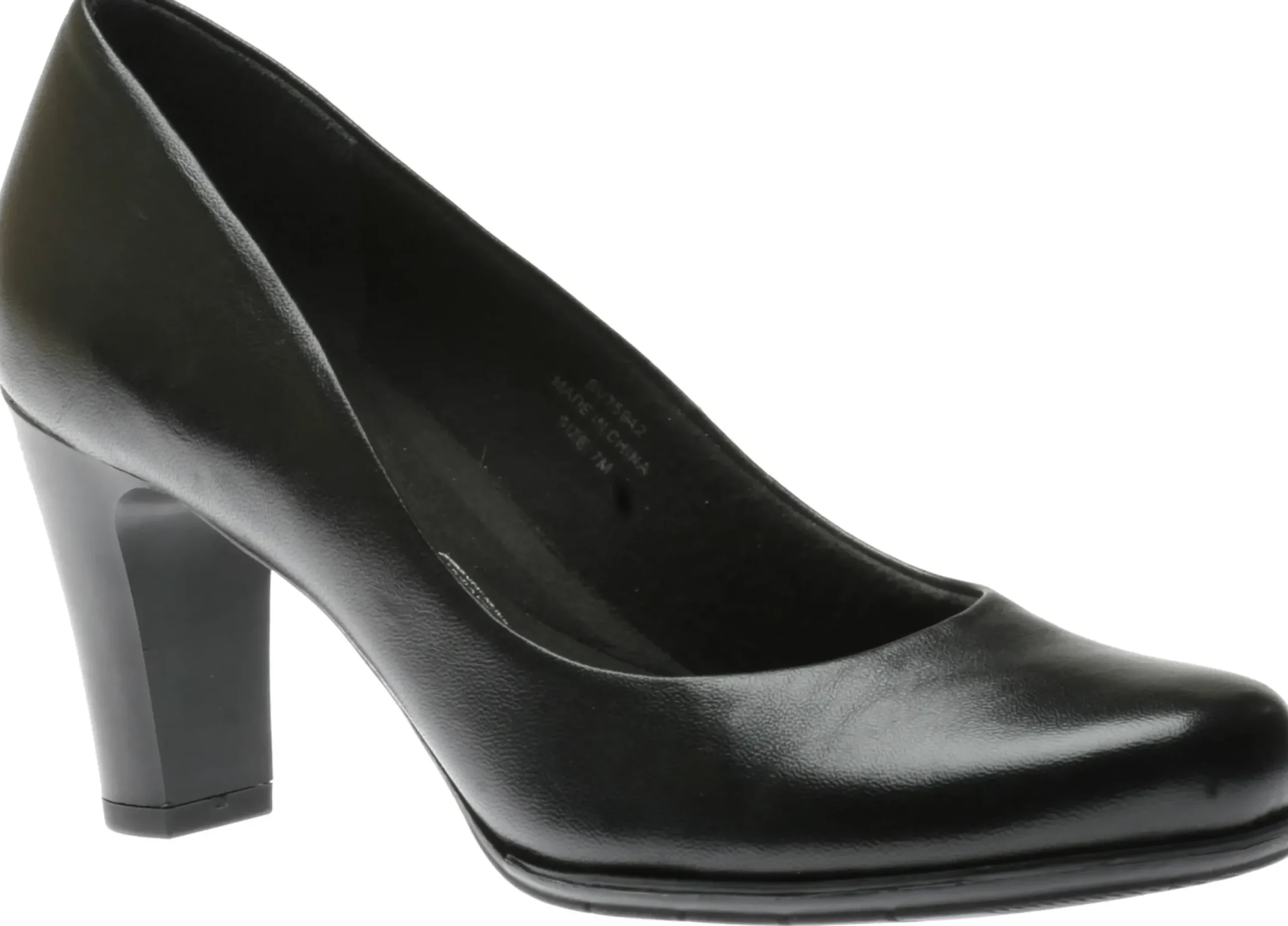 Outlet Rockport Total Motion Black Leather Heel Dress Pump