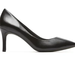 Online Rockport Total Motion Black Leather Pointed Toe Heel Dress Pump