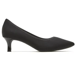 Rockport Total Motion Kaiya Black Elastic Kitten Heel Pointed Toe Dress Pump