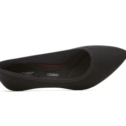 Rockport Total Motion Kaiya Black Elastic Kitten Heel Pointed Toe Dress Pump