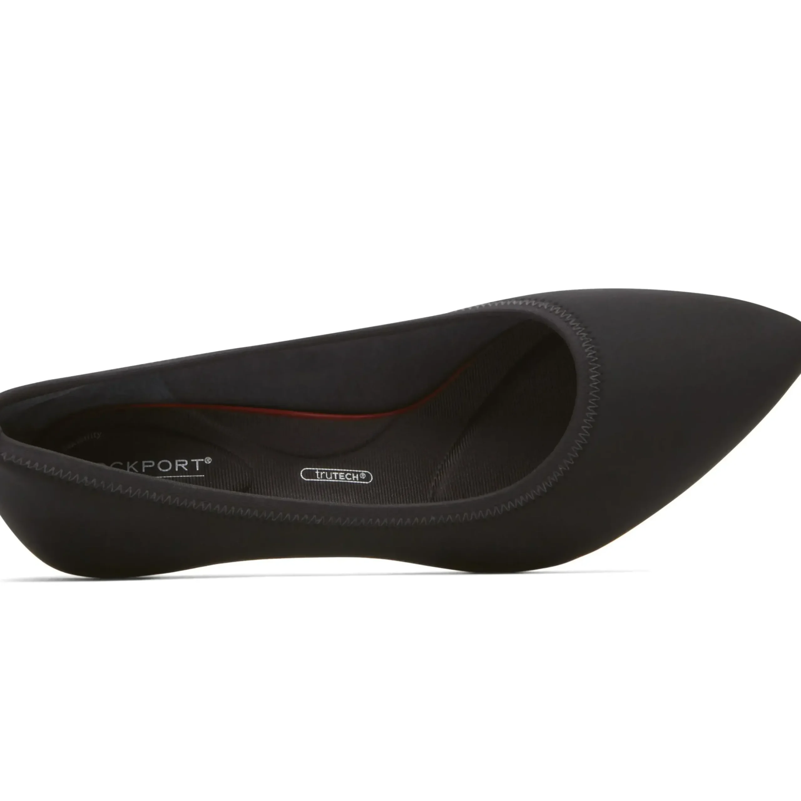 Rockport Total Motion Kaiya Black Elastic Kitten Heel Pointed Toe Dress Pump