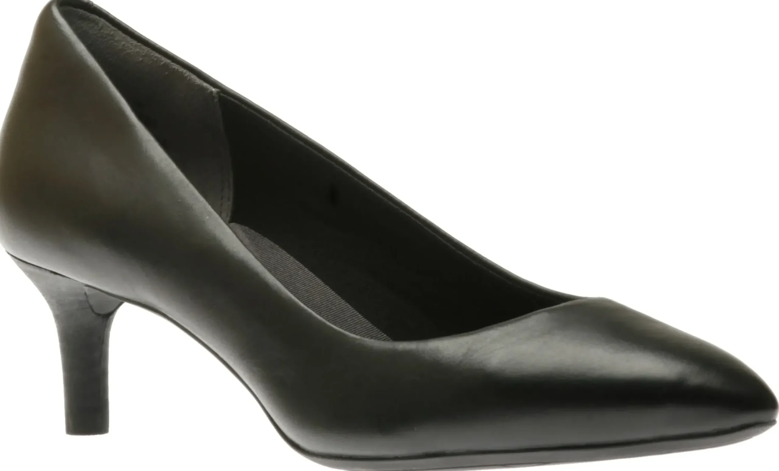 Best Rockport Total Motion Kalila Black Leather Kitten Heel Pointy Toe Dress Pump