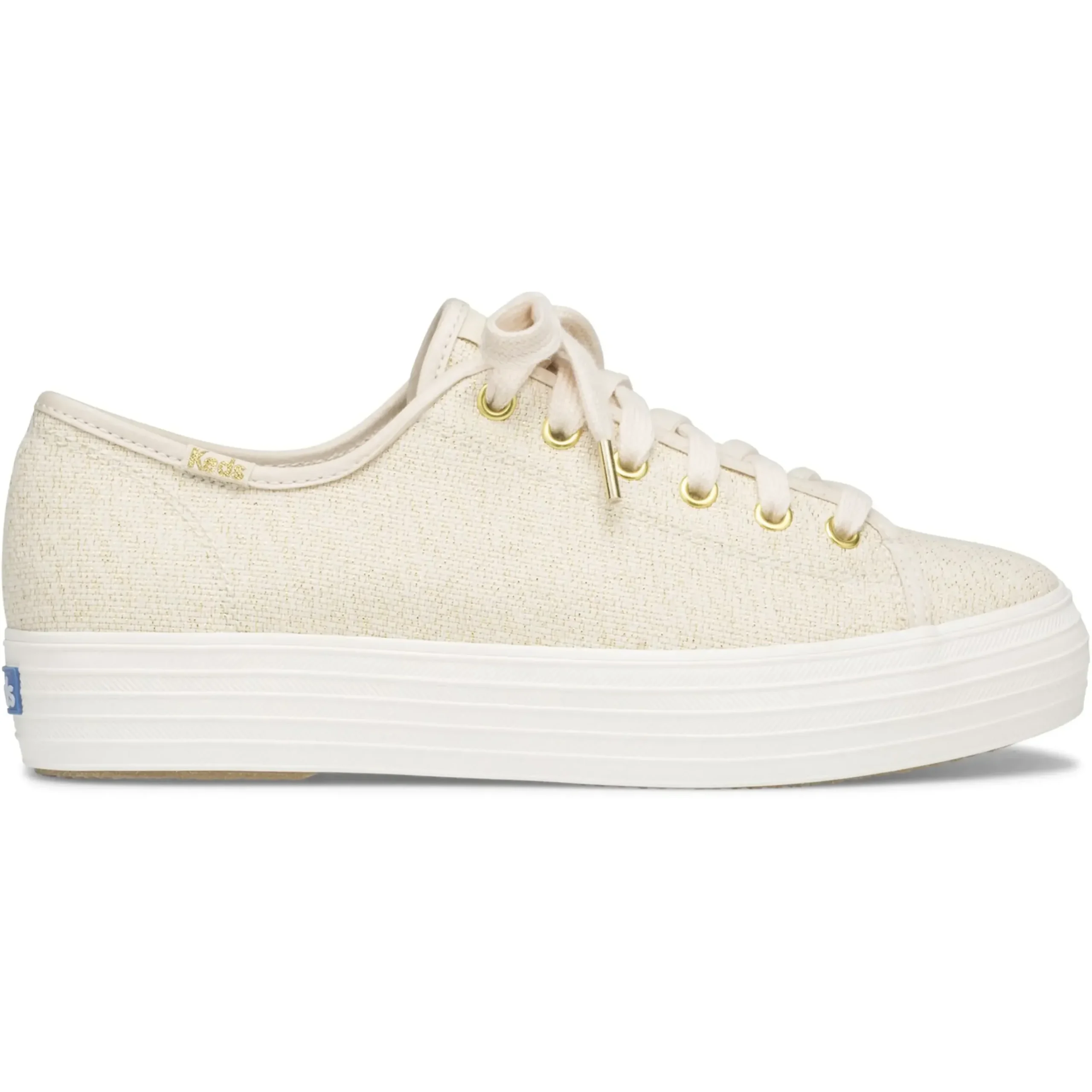 Keds Triple Kick Beige Lace-Up Platform Tennis Sneaker