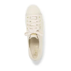 Keds Triple Kick Beige Lace-Up Platform Tennis Sneaker