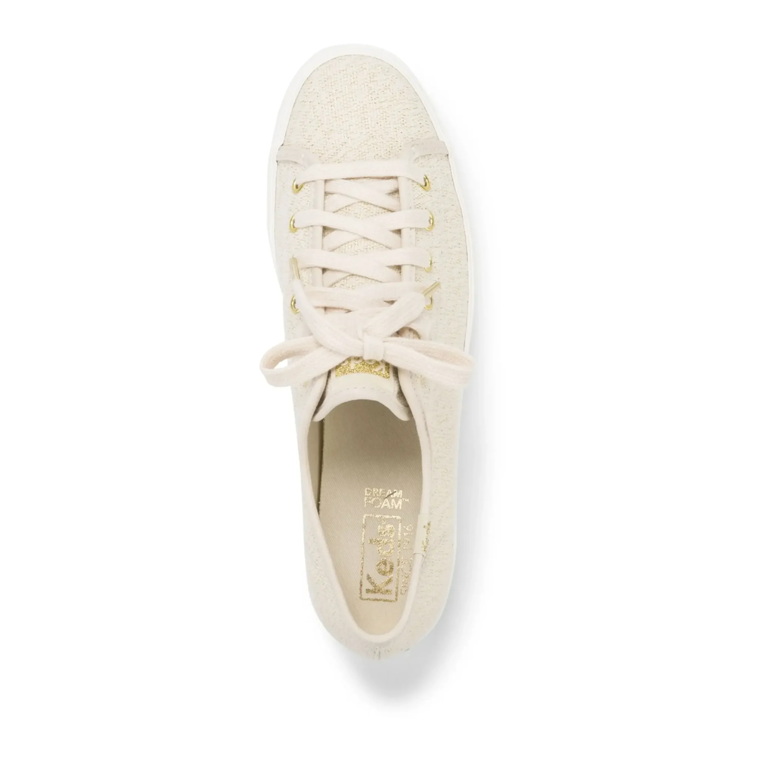 Keds Triple Kick Beige Lace-Up Platform Tennis Sneaker