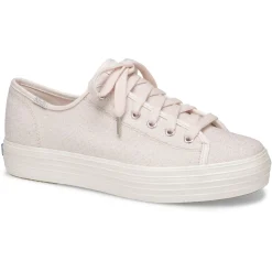 New Keds Triple Kick Pink Lace-Up Platform Tennis Sneaker