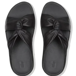 Online Fit Flop Twiss Black Leather Slide Sandal