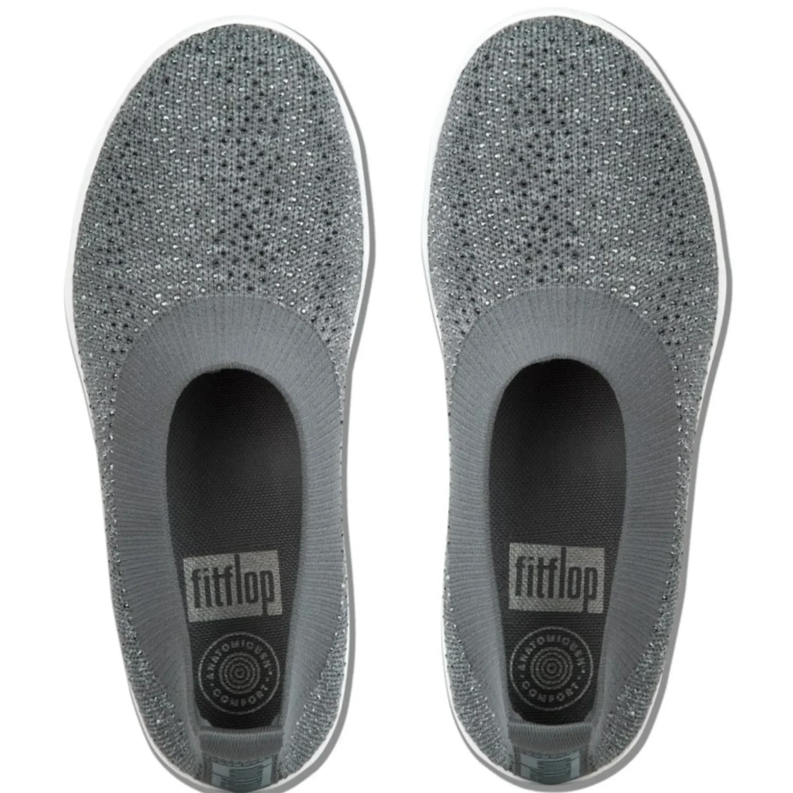 Best Fit Flop Uberknit Ballerina Crystal Charcoal / Dusty Grey Slip-On Flat