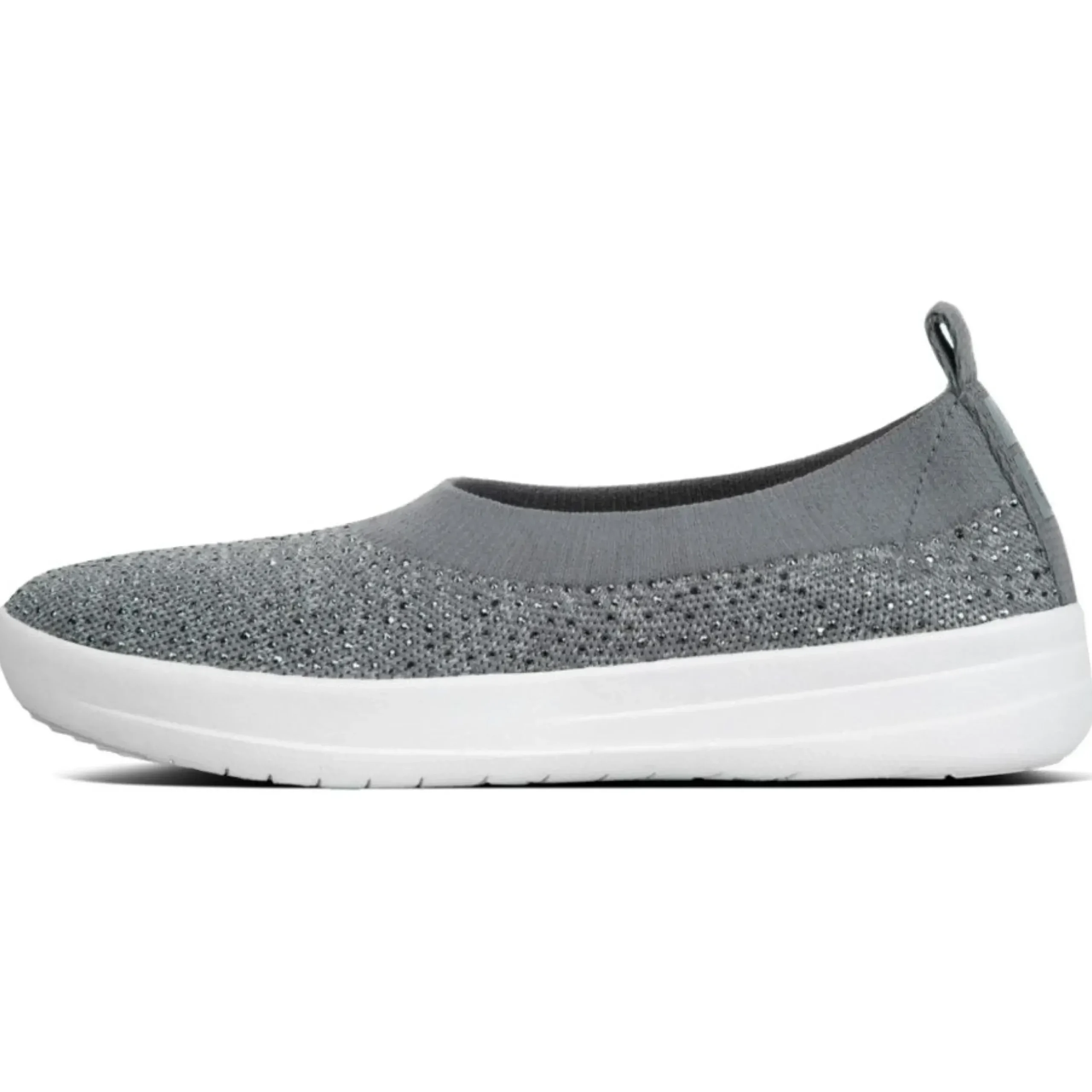Best Fit Flop Uberknit Ballerina Crystal Charcoal / Dusty Grey Slip-On Flat