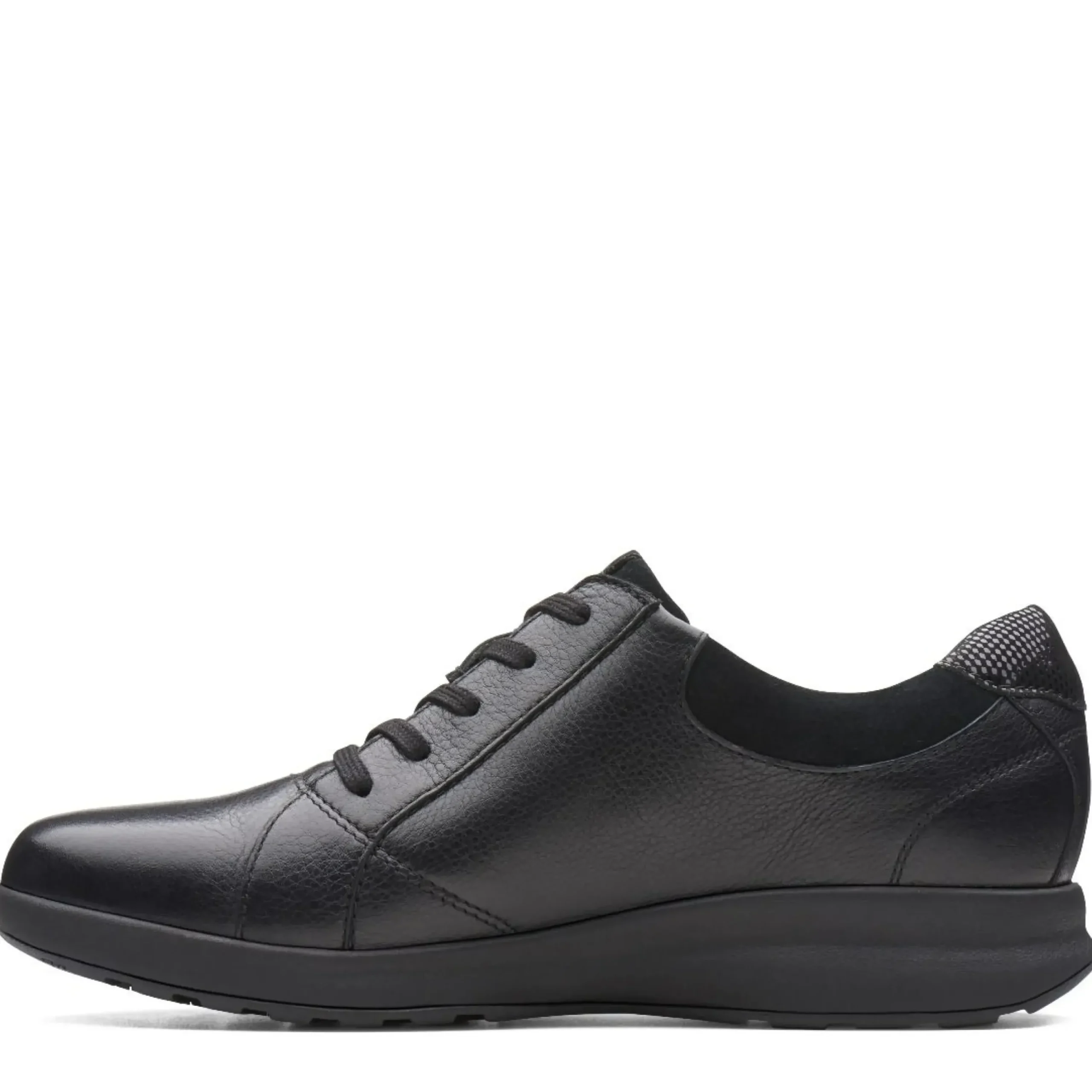 New Clarks Un Adorn Lace Black Leather Sneaker