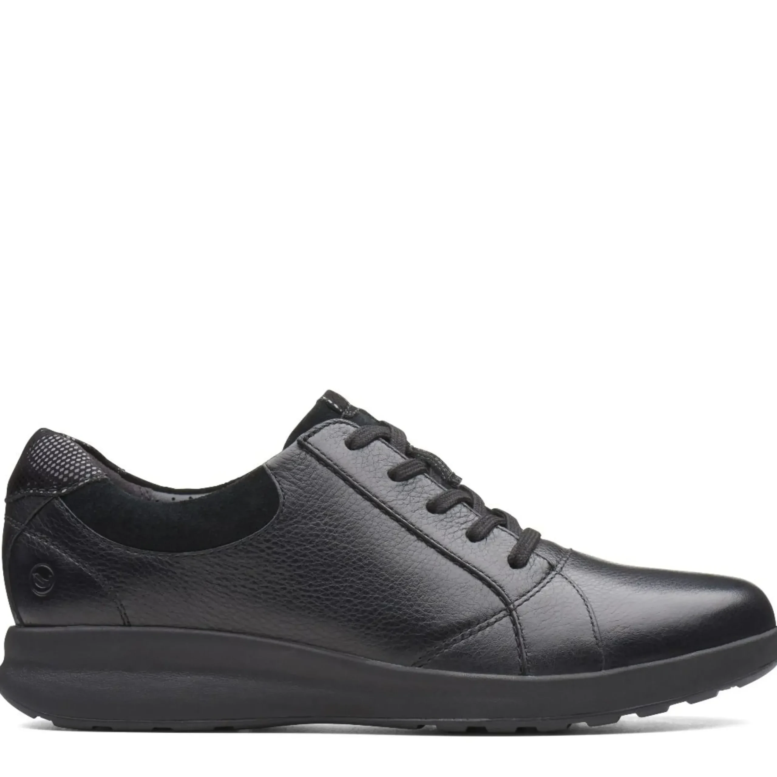 New Clarks Un Adorn Lace Black Leather Sneaker
