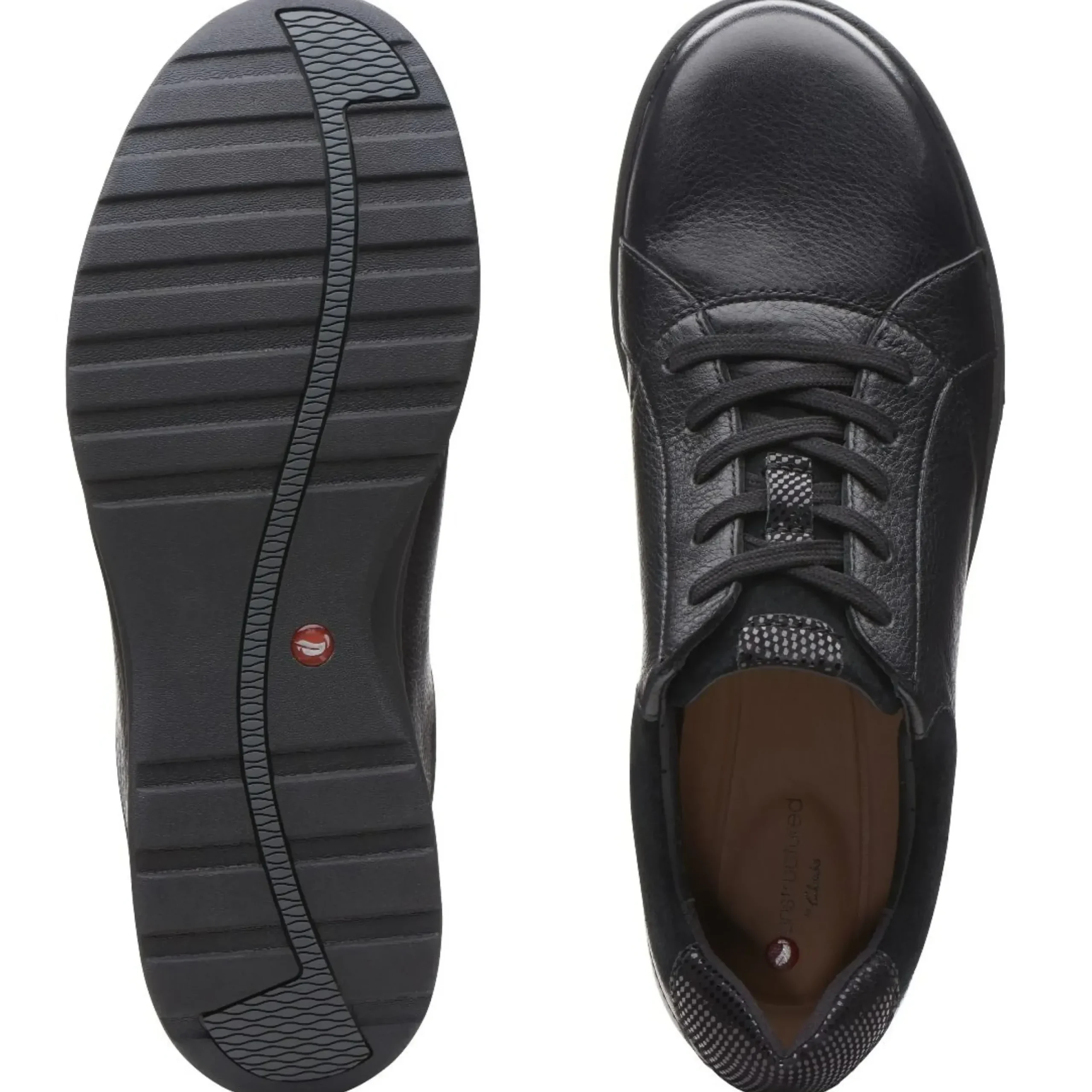 New Clarks Un Adorn Lace Black Leather Sneaker
