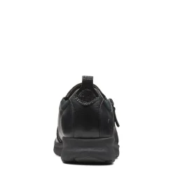 Sale Clarks Un Adorn Zip Black Leather Slip-On