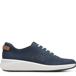 New Clarks Un Rio Tie Navy Nubuck Leather Sneaker