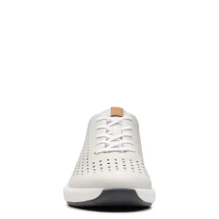 Clearance Clarks Un Rio Tie White Nubuck Leather Sneaker