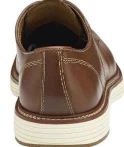 Best Johnston & Murphy Upton Tan Brown Leather Plain Toe Derby Dress Shoe