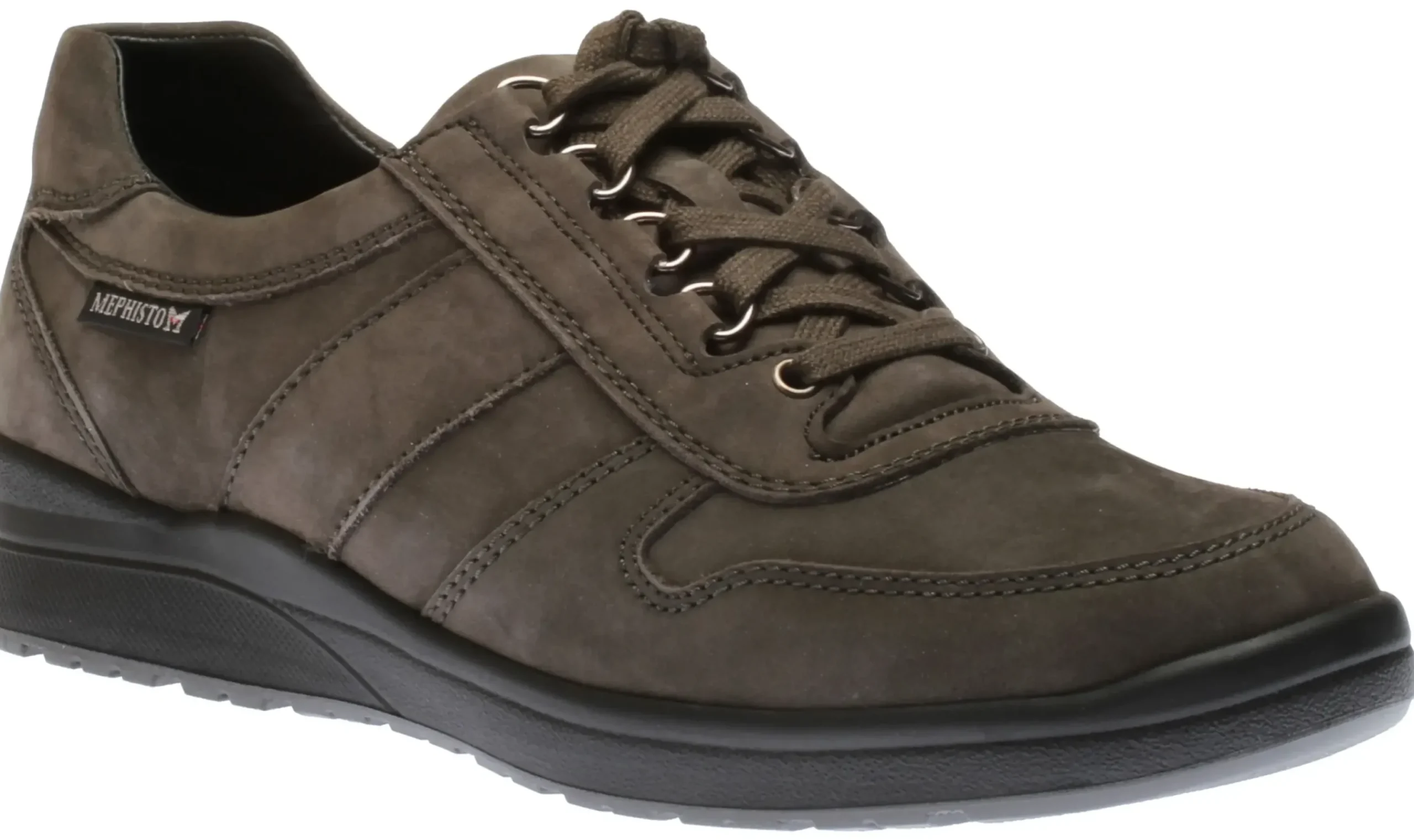 Hot Mephisto Valerian Graphite Nubuck Leather Lace-Up Walking Shoe