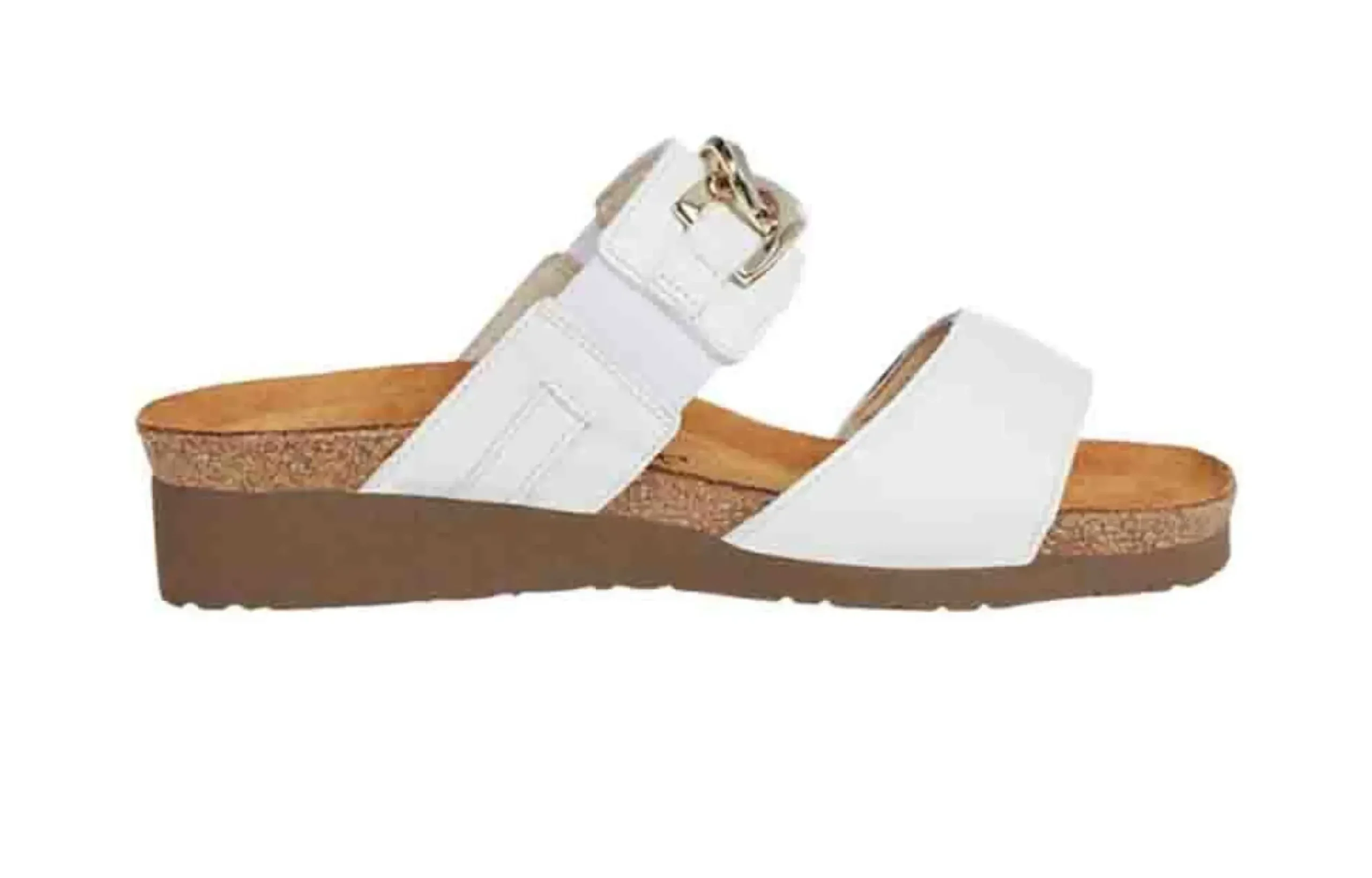 Hot Naot Victoria White Leather Embellished Slide Sandal