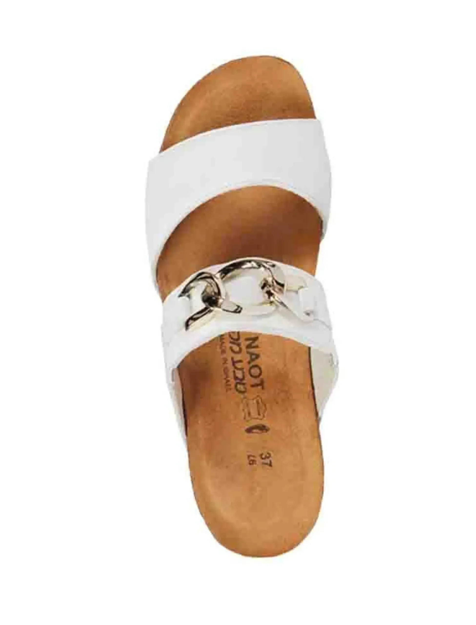 Hot Naot Victoria White Leather Embellished Slide Sandal