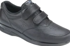 Clearance SAS Shoes Vto Black Leather Velcro Walking Shoe