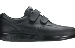 Clearance SAS Shoes Vto Black Leather Velcro Walking Shoe
