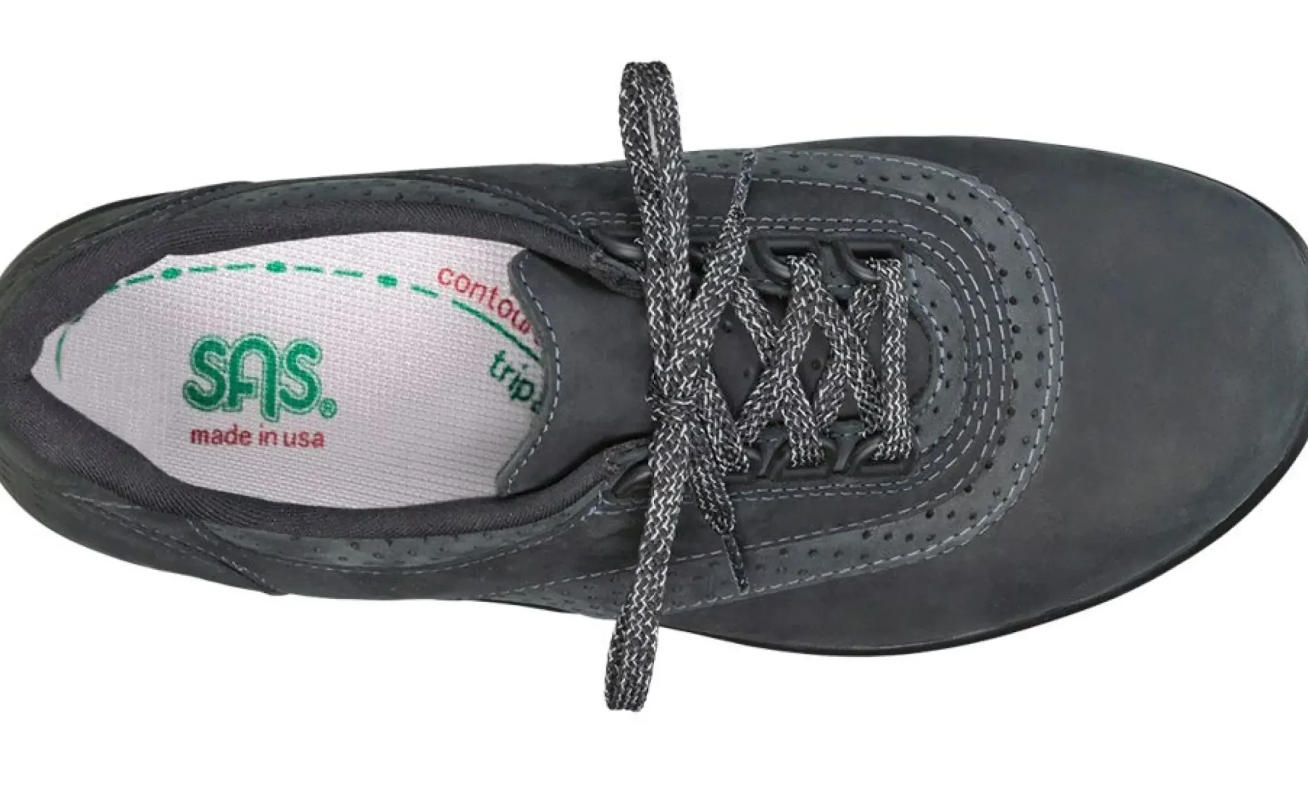 SAS Shoes Walk Easy Nero Nubuck Leather Walking Shoe