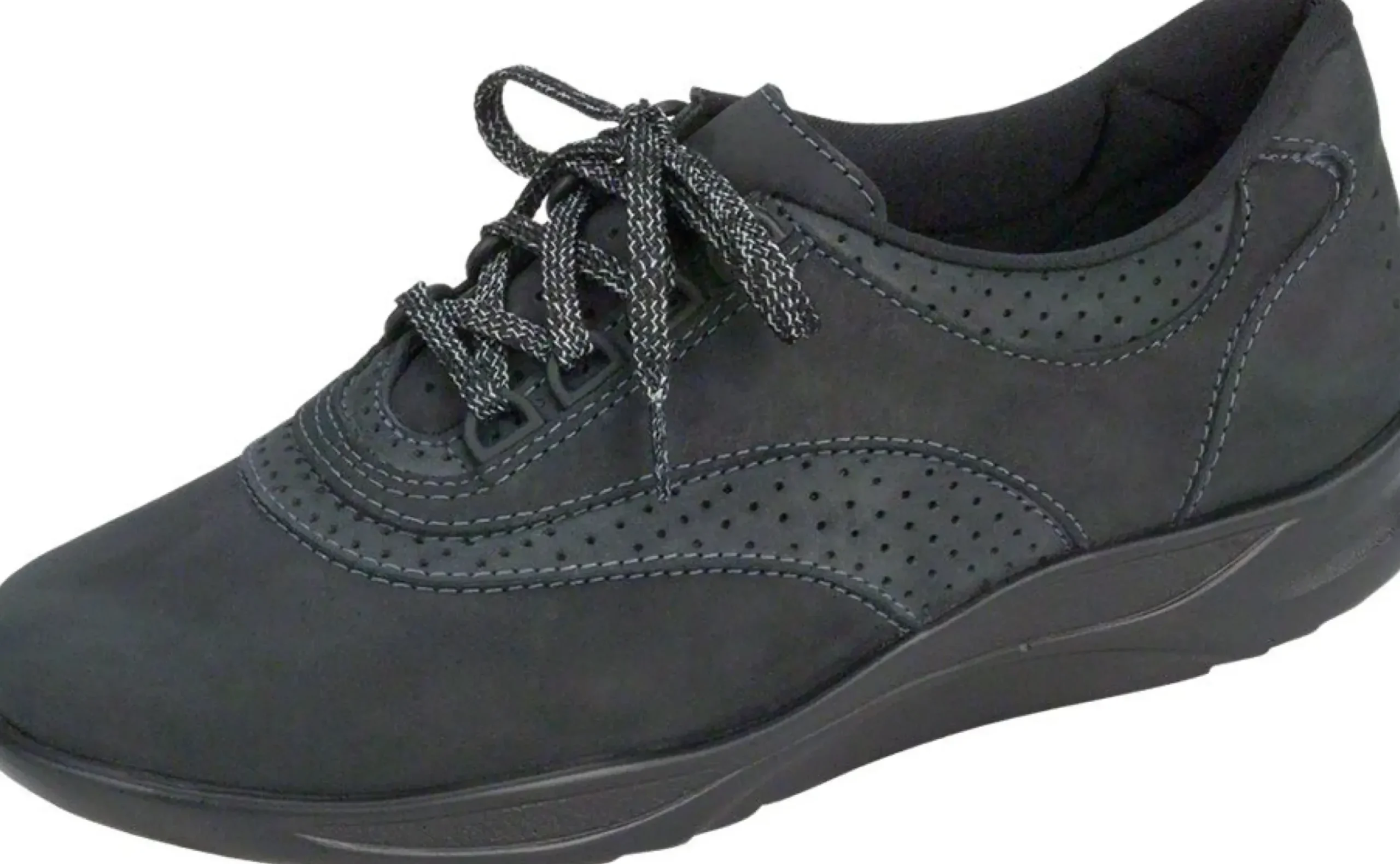 SAS Shoes Walk Easy Nero Nubuck Leather Walking Shoe