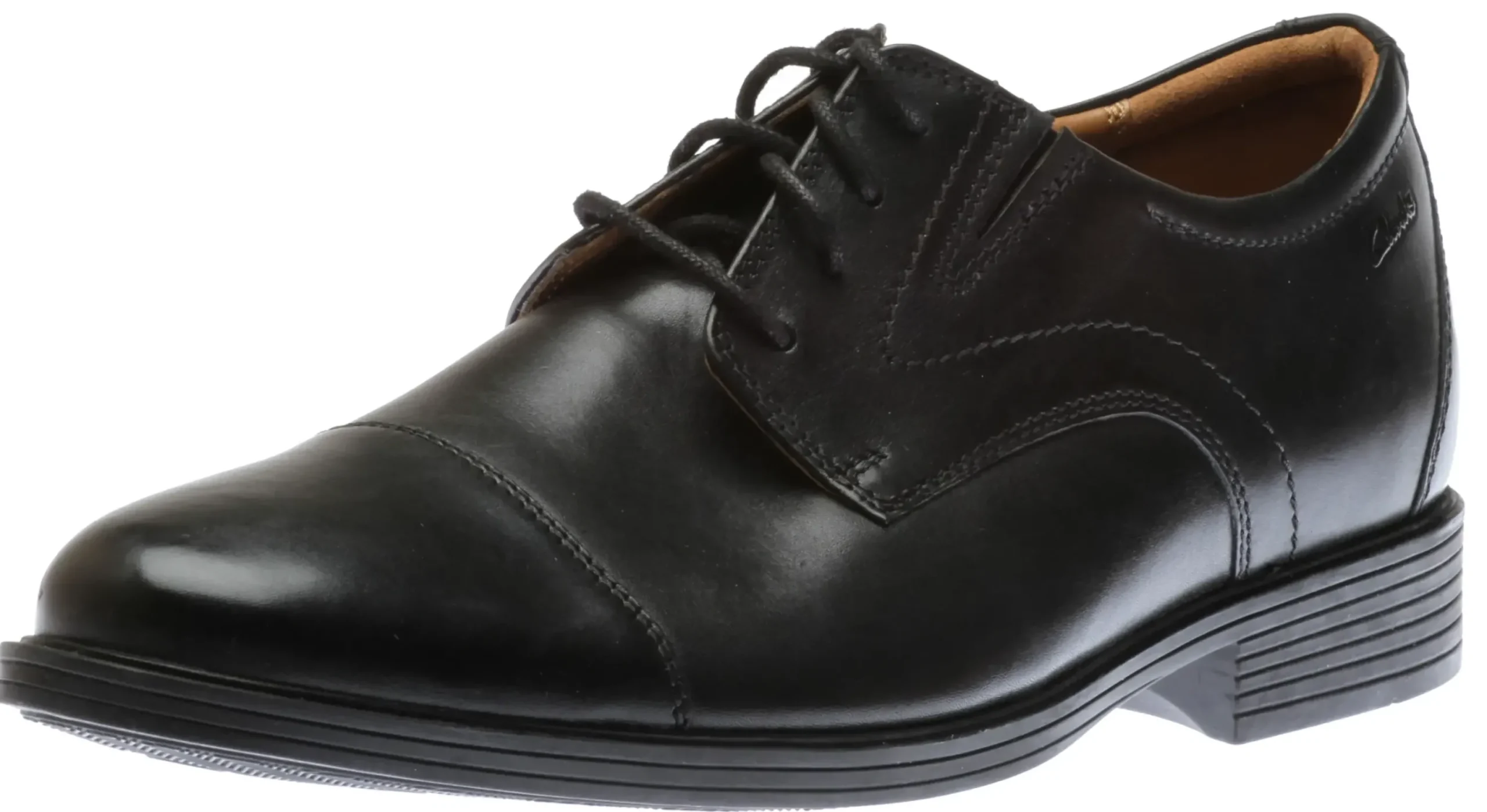 New Clarks Whiddon Cap Toe Black Leather Oxford Dress Shoe