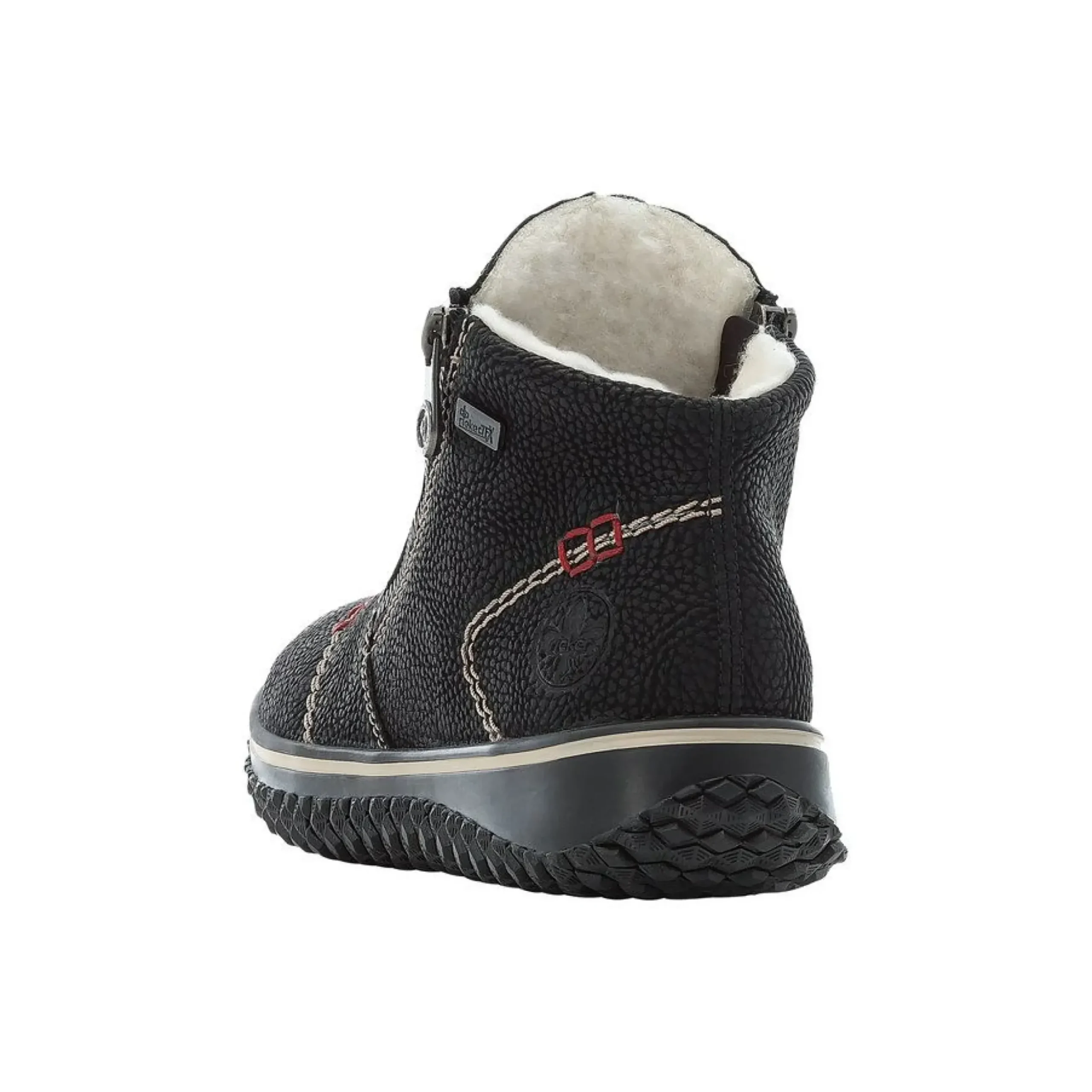 Best Rieker Wildebuk Black Double Zipper Ankle Boot